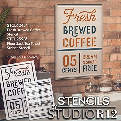 Estêncil de café fresco de fabricação por Studior12 | Artesanato DIY Cozinha e café Decoração de casa | Pintar
