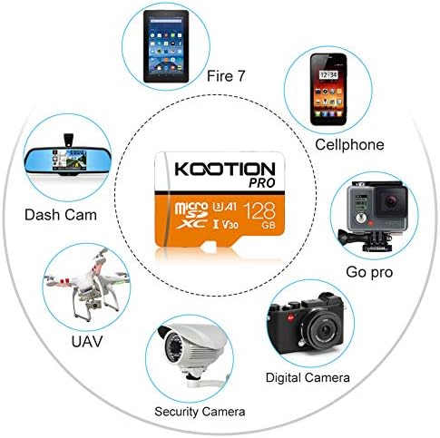 KooTion 128 GB Micro SD 3-PACK Ultra MicroSDXC CARTÃO DE MEMÓRIA UHS-I U3 A1 V30 Para 4K UHD & GoPro & Drone &