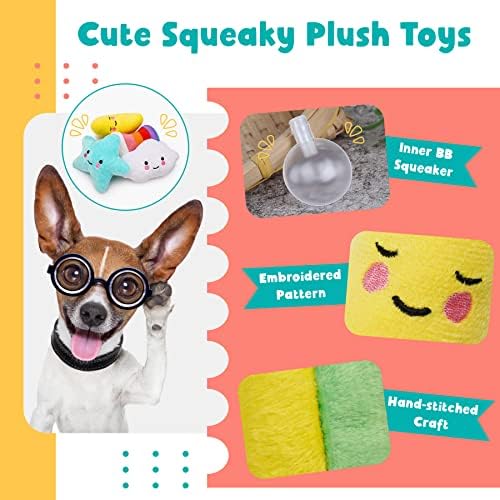 Zeaxuie 20 Pacote brinquedos de cachorrinho de luxo para dentição e fofos brinquedos para cachorros com brinquedos