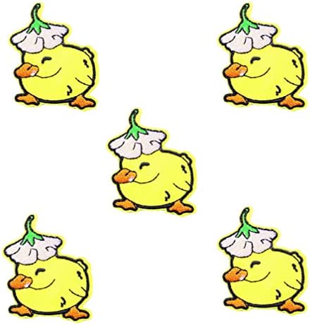 5pcs Cute Patch Patch Patch Sets Cartoon Duck Applique Iron On/Sew On Bordered Patches Diy Badges Stickers