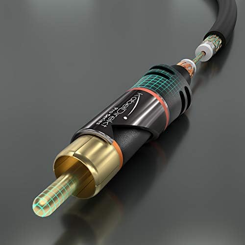CableDirect-cabo RCA/phono de 3 pés, plugues 2 × 2, cabo de áudio estéreo, praticamente à prova de quebra