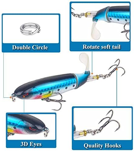 Lure Bait Bait Propeller Fishing Bass com Topwater flutuating rotativo cauda de cauda artificial