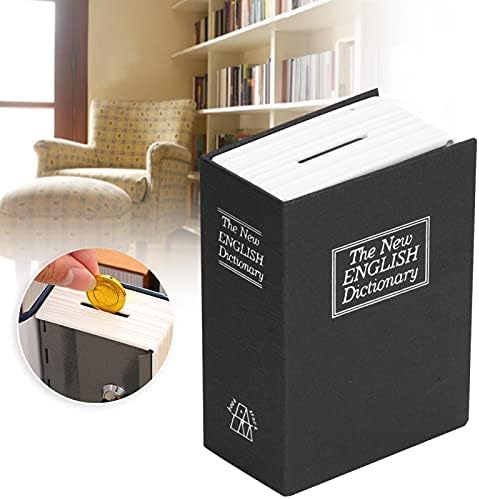 Livro seguro com bloqueio de chave, livro de desvio portátil Safe Fake Book Hidden Safe Box Contêiner interno