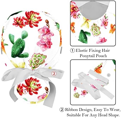 Yidax 2 peças Flowers Cactus Bandagem elástica amarre os chapéus para mulheres e homens