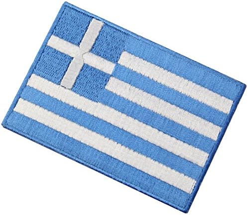 Bandeira da Grécia bordou emblema de ferro grego em costura em patch nacional