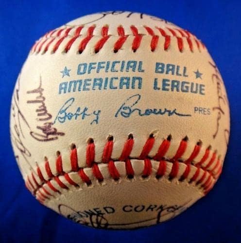 A equipe de athética de Oakland assinou beisebol 26 assinaturas 1989 Campeão Full JSA Letter - bolas de beisebol