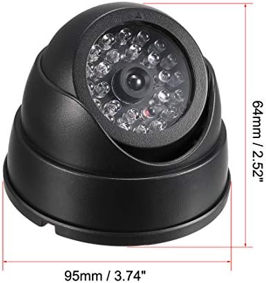 Uxcell Fake Security Camera Dommy Dome CCTV com luz de aviso de LED vermelha piscante para o preto