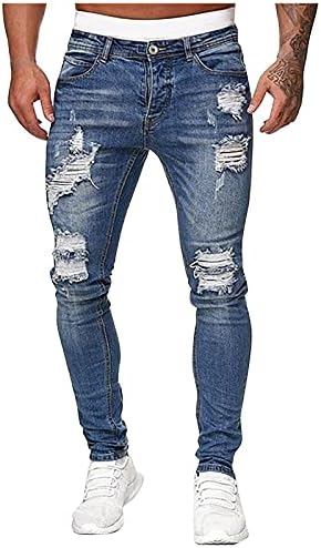 Jeans coloridos de perna reta de fsahjkee masculino, arrepia o escritório de férias de jeans de
