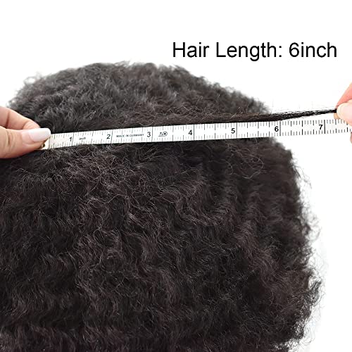 Hair Wonders Hair Units for Black Men Afro Toupee para homens negros Poly Skin Pu injeção PU