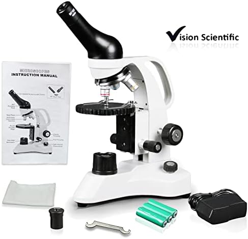 Vision Scientific VME0006-RC-E2 Microscópio sem fio LED, ampliação de 40-800x, peça de nariz reversa,