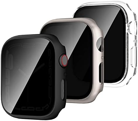 [3pack] Haojavo para Apple Watch Screen Protetor de privacidade Caso de 45mm Série 8/série 7, Filme de vidro de vidro privado anti-espião