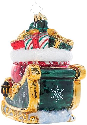 Christopher Radko criado à mão Ornamento decorativo de Natal de vidro europeu, gem