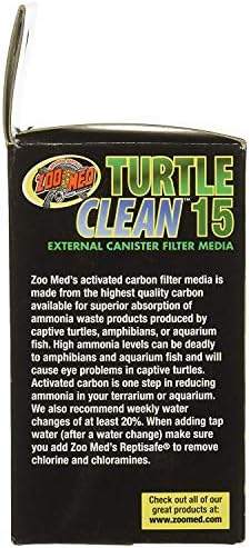 Zoo Med 6 pacote de tartaruga limpa 15 inserções de carbono ativadas para todos os filtros de aquário