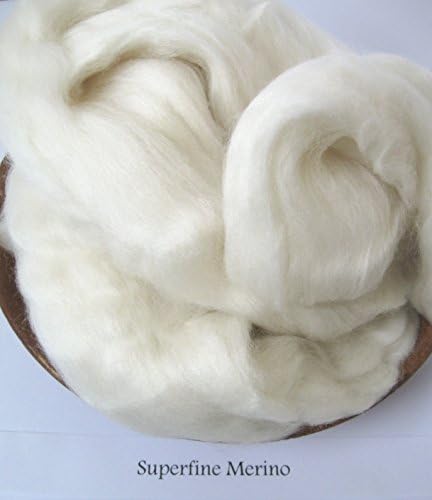 1lb Superfina Merino Wool 19 Microns Aproximação de Top Top White Natural