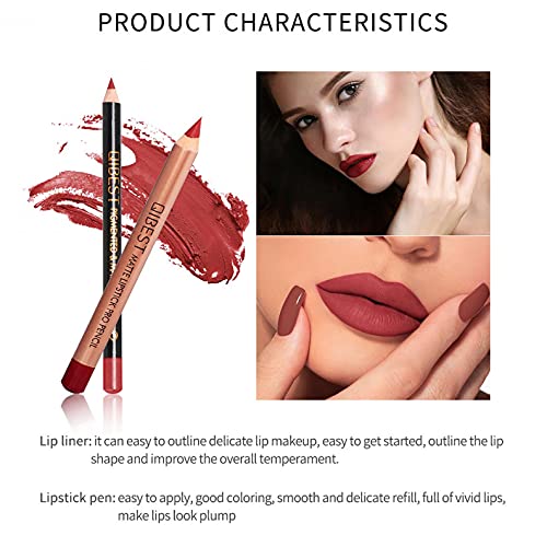 Zitiany Lipstick Pen + Liner Liner Conjunto fosco à prova d'água sexy Sexy Longing Ladies Beauty Makeup durante