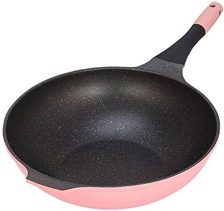 Shypt 32cm maifan stone wok antiaderente fritura panela sem óleo de fumaça com panela de indução a gás universal