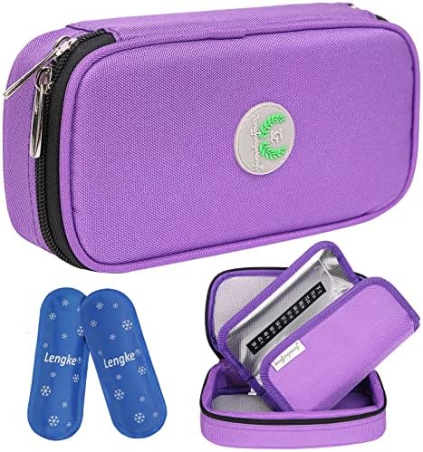 Caixa de viagem com insulina de insulina de ovakia bolsa de resfriamento leve isolada para medicamentos diabéticos insulina caneta portadora com 2 gel reutilizável de gel de gelo portátil saco de refrigeração médica