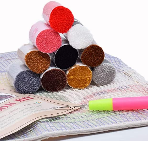 Kits de tapete de gancho de trava tapetes de fios de crochê diy com kits de tapeçaria artesanais pré -impressos