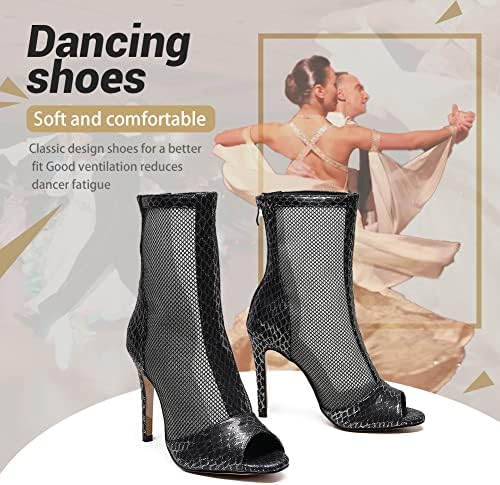 Tinrymx Sapatos de dança latina para mulheres abertos salão de baile de salão de salão de salsa de tango,