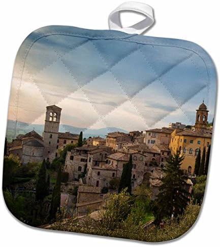 Vista noturna de Rose 3d sobre Assisi-Ubria-Ityy Pote Delder, 8 x 8