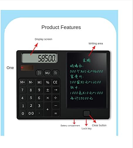 Calculadora de bolso de exibição de 12 dígitos Atozs com almofada de fio apagável para aluno para