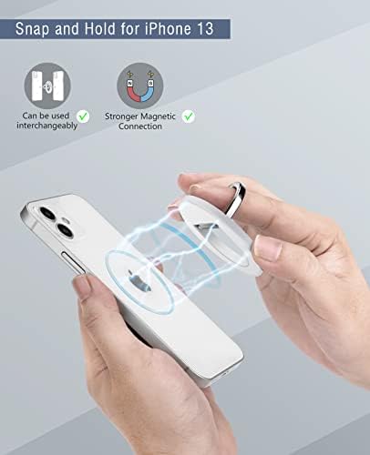 B-Land Magnetic Telente Ring Storter Compatível com MagSafe, garra de anel de dedo ajustável, removível