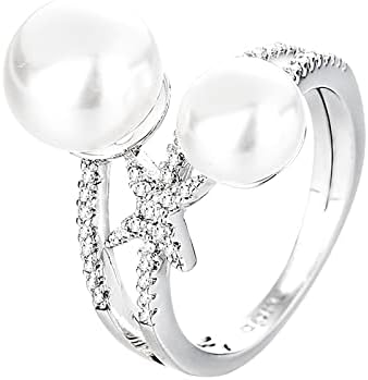 Casamento e noivado Anéis Pearl Star Ring Ring Jewellery Ring Jewellery Proposition Gift Bridal