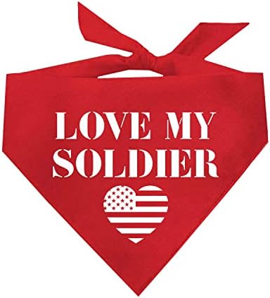 Amo meu soldado imprimido em cachorro bandana
