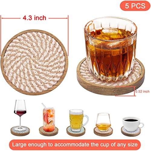 Eykao Wood Coasters 5 Pack Brown + 5 Pack Série colorida