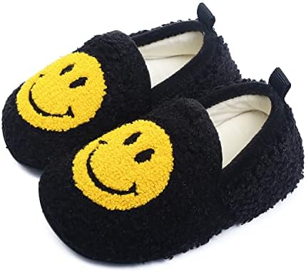 Ucuhnb Kids Slippers Criança Smiley Face Shoppers Home Indoor Home Não deslizamento Sapatos de borracha