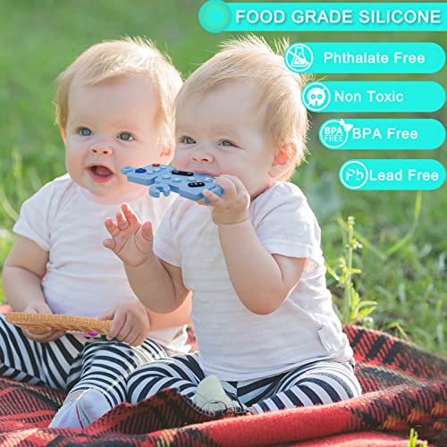 Vasdoo 2 embalam brinquedos de dentição de silicone para bebês e crianças pequenas, alívio de