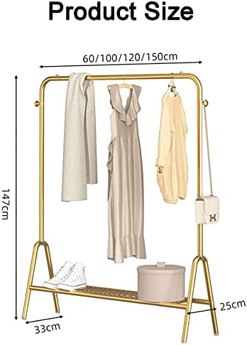 Roupas de roupas de rack de roupas de metal, trilho estável para roupas pesadas, trilho de casaco de moda, uso