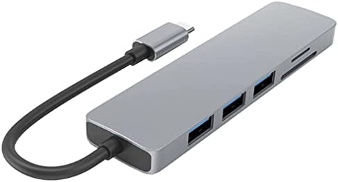 SHYPT TYPE C Hub para adaptador compatível com HDMI 4K 3 USB C Hub com TF Security Digital Reader Slot para MacBook