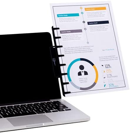 Nota Tower Monitor Document Paper Suport para digitar - Organizador de notas pegajosas - Montagens para laptops e monitores de desktop, reduz a tensão de olho e pescoço - preto