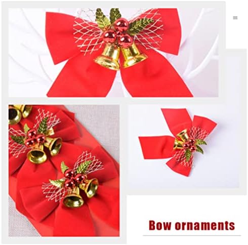Christmas Bell Bowknot Grinalt Ornament: Natal Mini Bowknot com Bells Craft Gift Ornament Tree Christmas