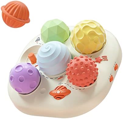 ALMOND ISLAND Light Up Toys for Baby, brinquedos de berço com bolas sensoriais, ruído branco Baby Crib Soother
