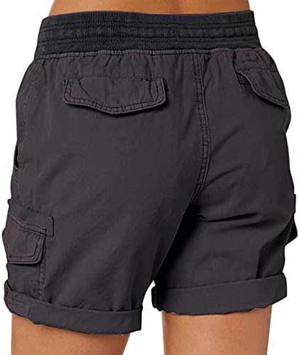 Shorts de cordão casual feminino cintura elástica da perna reta de calças esportivas de pernas