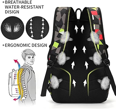 Rickyh Style School Backpack, Bolsa de Viagem para Homens e Mulheres, Pacote Back de Colégio Lightweight com compartimento