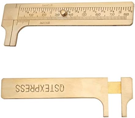 Fafeicy 1pc Brass Sliding Medle Vernier Paliper, ferramenta de medição de régua escalas duplas mm/polegada