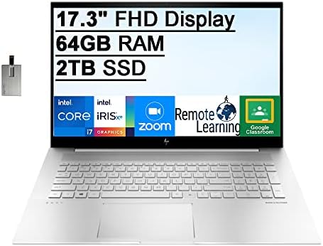 2022 HP Envy 17,3 Laptop de tela sensível ao toque FHD, Intel Core i7-1165g7, 64 GB de RAM, 2TB SSD,