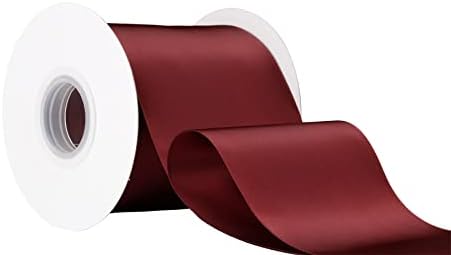 Ribbonitlux 4 de face dupla larga fita de cetim 25 jardas (277-Burgundy), definido para arco, decoração