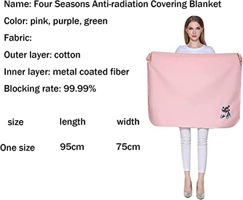 Suzouri Proteção de proteção de radiação, Anti Radiação Pregância Cobertor 5G Proteção Tabela Faraday Tampa Faraday para camas, sofás, gravidez, tanques de proteção de proteção de 95x75cm, rosa, M Mu415