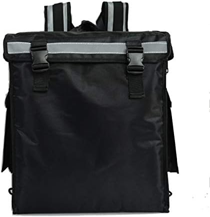 PK-65abl: 10 -12 Pizza Backpack Bag 16 L x 12 W x 18 H, aberta de cima e lateral. Caixa de entrega