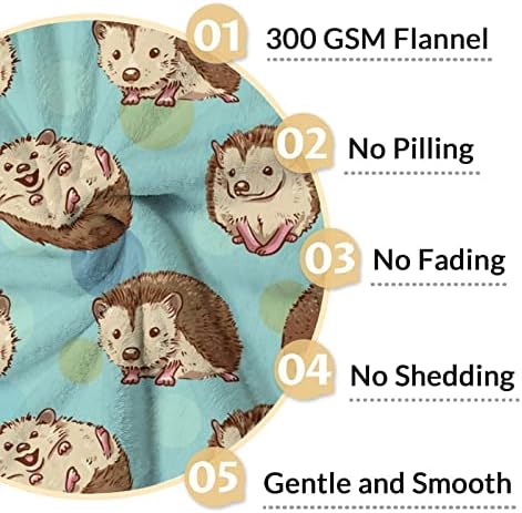 Presentes de cobertores de ouriço, 40 x50 Breito de arremesso de padrão fofo para amantes de ouriço,