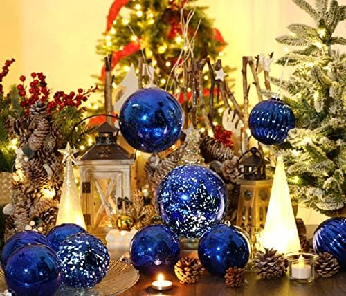 Sunshine 1 pcs 8 ”grandes ornamentos brilhantes de bola de Natal, decorações de enfeites de árvore de Natal gigantes