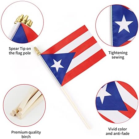 Bandeira de Lebei Porto Rico Mini Pequeno Porto Riquenho Bandeiras de Handheld Bandeiras 4x6 polegadas