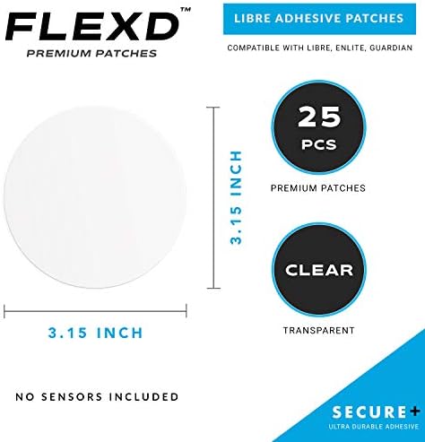 FLEXD - Freestyle 2 Sensor Capas - Para patches de CGM adesivo Libre - transparente transparente