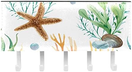 Sea Shell Starfish Marine Life Key e Correio para paredes - cabide com organizador de correio