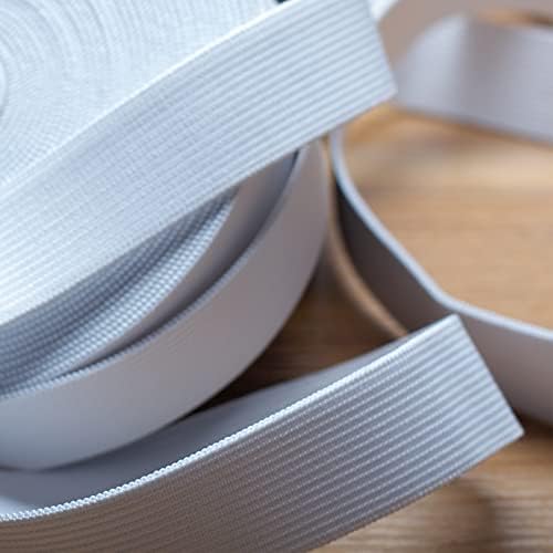 Bandas elásticas de zoretto para costura elástica elástica de alta elasticidade de 1 polegada 6 jardas, branco