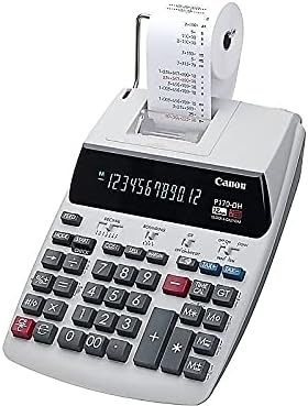 Canon P170DH3 Calculadora de impressão de desktop de 12 dígitos, branco